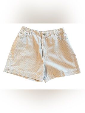 High Sierra Authentic Dungaree Vintage 90's Tan White High Waist Jean Shorts 10